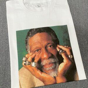 Bill Russell Shirt Vintage Basketball Boston Celtics T shirt white